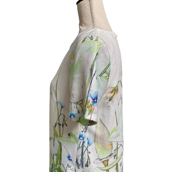 Molly Bracken White Floral Shift Dress Short Sleeve Pockets Small - Picture 7 of 15